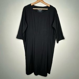 Bitte Kai Rand 1981 Long Black Crew Neck Gothic Dress Size XS